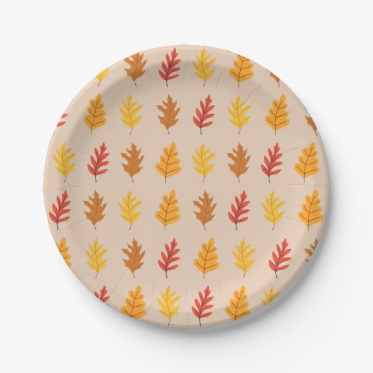 秋オーク葉ズ ペーパープレート (正面)