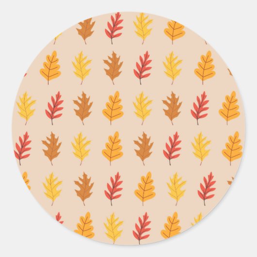 秋オーク葉ズ ラウンドシール (正面)