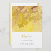 秋オーク葉ブライダルシャワーサンキューカード 招待状 (正面/裏面)