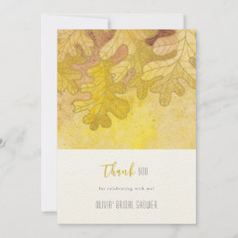 秋オーク葉ブライダルシャワーサンキューカード 招待状