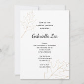 秋オーク葉ブライダルシャワー 招待状 (正面)