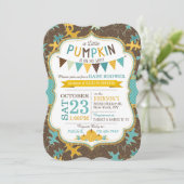 秋オーク離れズとカボチャのベビーシャワー招待状 招待状 (スタンド正面)