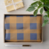 秋オータムオレンジブループレイドパターン 薄葉紙 (ギフト)