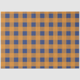 秋オータムオレンジブループレイドパターン 薄葉紙