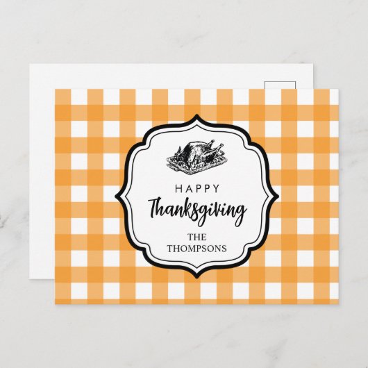 秋オータムオレンジプライド感謝祭トルコ シーズンポストカード (正面/裏面)