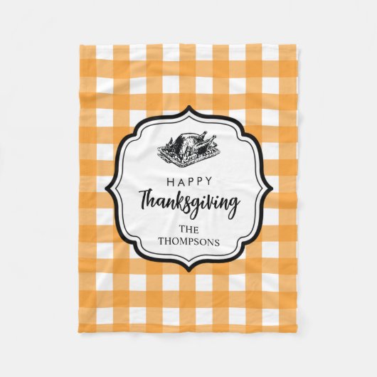 秋オータムオレンジプライド感謝祭トルコ フリースブランケット (正面)
