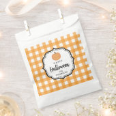 秋オータムオレンジプレイドハロウィーンパンプキン フェイバーバッグ (クリップ留めされた状態)