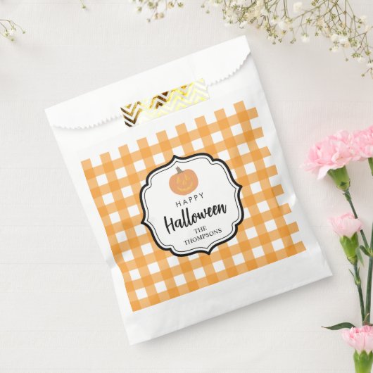 秋オータムオレンジプレイドハロウィーンパンプキン フェイバーバッグ (封をした状態)