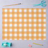 秋オータムオレンジプレイドパターン 薄葉紙 (クラフト)