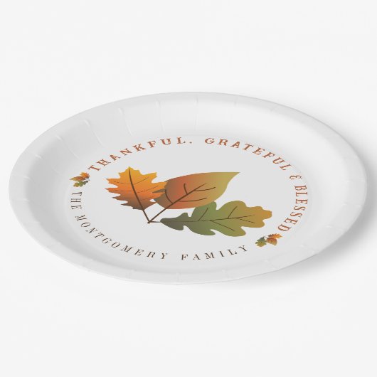 秋オータムオーク離れパーティー感謝感謝祭 ペーパープレート (アングル)