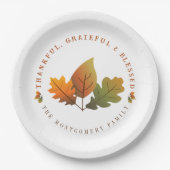 秋オータムオーク離れパーティー感謝感謝祭 ペーパープレート (正面)