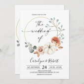 秋オータムカボチャフローラ結婚式招待状 招待状 (正面/裏面)