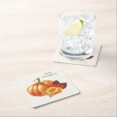 秋オータムカボチャ紙コースター スクエアペーパーコースター (インサイチュ)