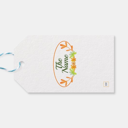 秋オータムカボプキンオレンジグリーンギフトメッセージカード ギフトタグ (裏面横)