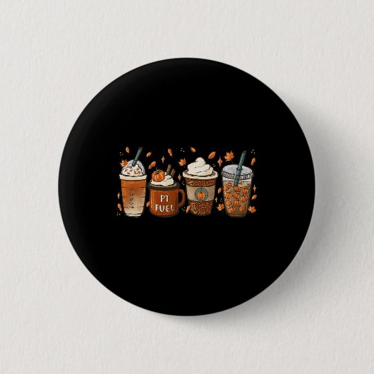 秋オータムコーヒーカボキンスパイスラテカプチーノW 缶バッジ (正面)