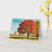 秋オータムツリーアート誕生日カード カード (黄色い花)