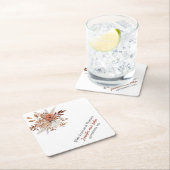 秋オータムテラコッタ素朴フローラ結婚ズ スクエアペーパーコースター (インサイチュ)