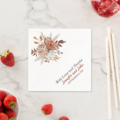 秋オータムテラコッタ素朴フローラ結婚ズ スタンダードカクテルナプキン (インサイチュ)