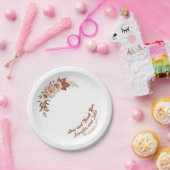 秋オータムテラコッタ素朴フローラ結婚ズ ペーパープレート (パーティー)