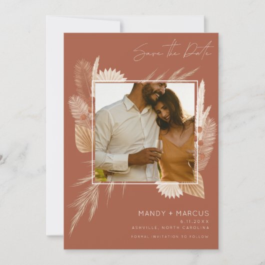 秋オータムテラコッタ結婚写真 セーブザデート (正面)