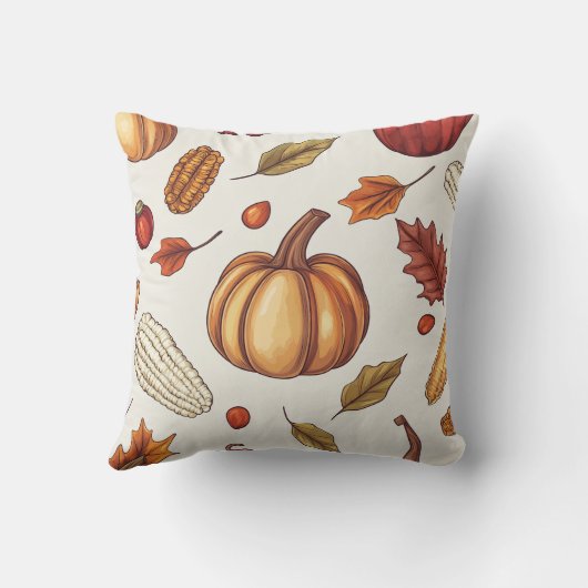 秋オータムハーベストサンクスギビング装飾用クッション クッション (裏面)