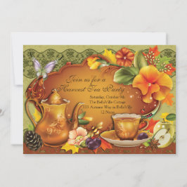秋オータムハーベストティーパーティの招待状 招待状
