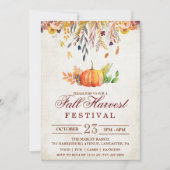 秋オータムハーベストフェスティバルパーティの招待状 招待状 (正面)