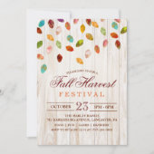 秋オータムハーベストフェスティバルパーティの招待状 招待状 (正面)