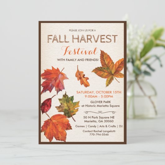 秋オータムハーベストフェスティバル招待状 招待状 (スタンド正面)