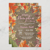 秋オータムバーラップガールベビーシャワー招待状 招待状 (正面/裏面)