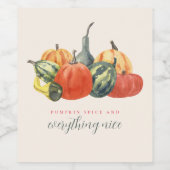 秋オータムパーティーオレンジパンプキカラフルンス ワインラベル (シングルラベル)