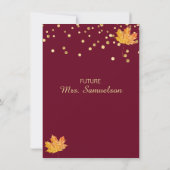 秋オータムブルゴーニュマルサラブライダルシャワー 招待状 (裏面)