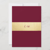 秋オータムブルゴーニュ金ゴールド秋インラ結婚ブズ 招待状 (裏面)