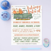 秋オータムホリデーフェスティバルブティックフライヤー チラシ (シングル)
