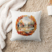 秋オータムボホウォーターカラーパンプキンコテージ クッション (ブランケット)