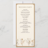 秋オータムボホワイルドフラワー結婚式 プログラム (裏面)