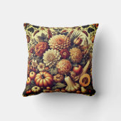 秋オータム素朴花模様カントリーファームハウスデコール クッション (裏面)