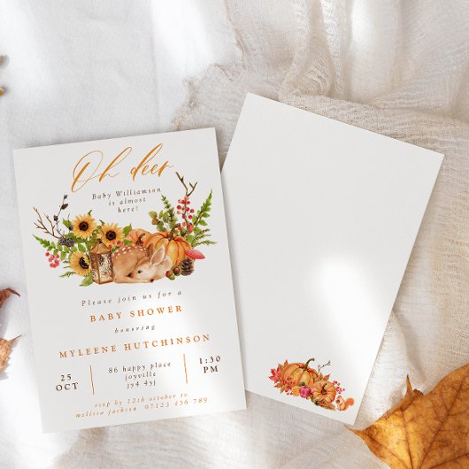 秋オーディアパンプキンズ&ひまわり赤ちゃんシャワー 招待状