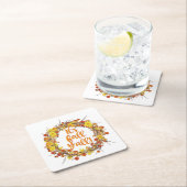 秋オールオレンジ紅葉 スクエアペーパーコースター (インサイチュ)