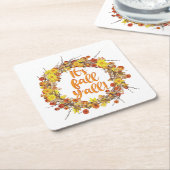 秋オールオレンジ紅葉 スクエアペーパーコースター (アングル)