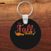 秋オールオータムのカボチャとマッシュルームのデシ キーホルダー (正面)