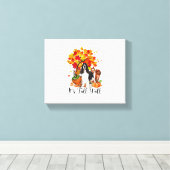 秋オールスリンガースパニエル犬ドッグハロウィンタ キャンバスプリント (インサイチュ (ウッドフロア))