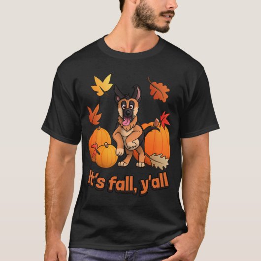 秋オールドイツシェパードパピー Tシャツ (正面)