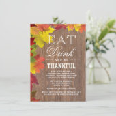 秋オールド素朴ウッドバーンサンクスギビング招待状 招待状 (スタンド正面)