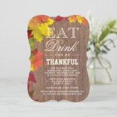 秋オールド素朴ウッドバーンサンクスギビング招待状 招待状 (スタンド正面)