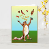 秋オールファブリックのフォントリスの実離れの カード (黄色い花)