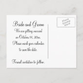 秋オ葉レンジの結婚式の日付を保存 案内ポストカード (裏面)