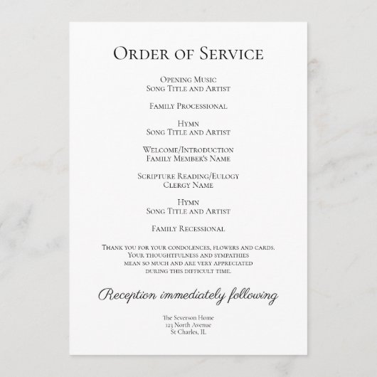 秋オ離れク葬儀社 プログラム (裏面)