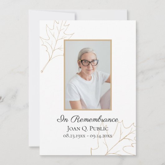 秋オ離れークズ命日 招待状 (正面)