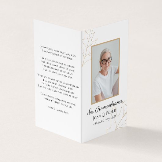 秋オ離れークズ葬祭記念祈りの言葉 名刺 (外部)